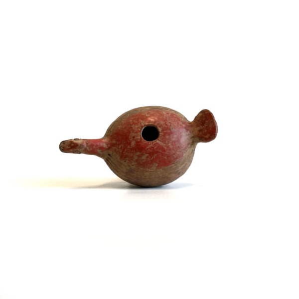 Canard verseuse  zoomorphe, Terre cuite avec engobe rouge café. Colima, Mexique, 100 avant J.C.-250 après J.C – Image 4