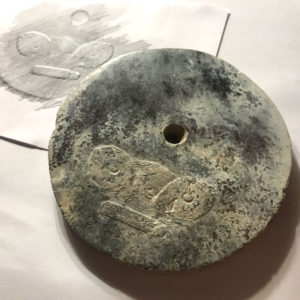 Jade archaïque chinois #20: Exceptionnel disque "Bi" au motif typique des Zhou