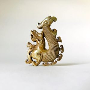 Jade archaïque chinois #06: Superbe lion dragon