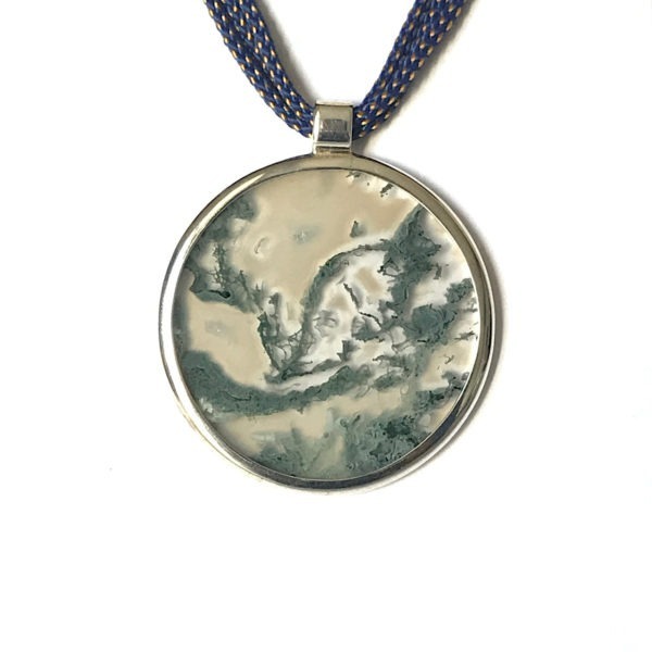 Pierre de Rêves, pendentifs argent premier titre (925/1000) et Agates mousses. – Image 5