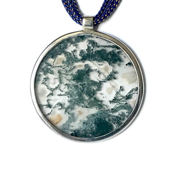Pierre de Rêves, pendentifs argent premier titre (925/1000) et Agates mousses. – Image 14