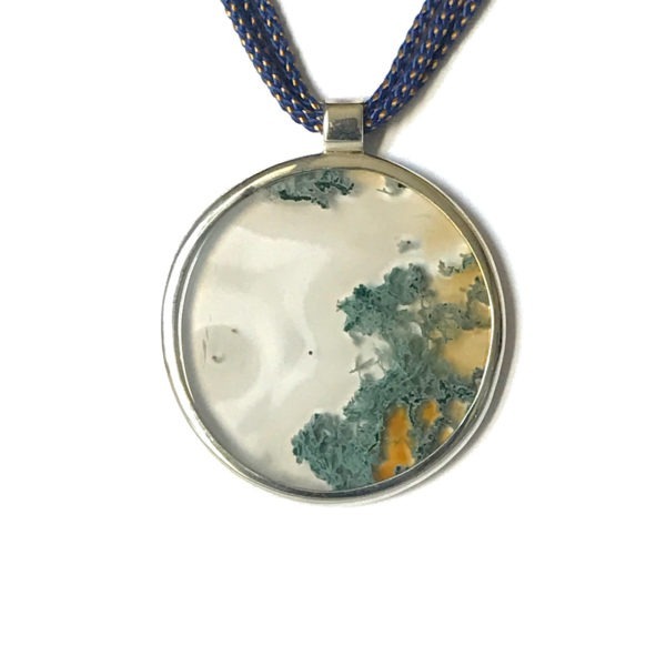 Pierre de Rêves, pendentifs argent premier titre (925/1000) et Agates mousses. – Image 7