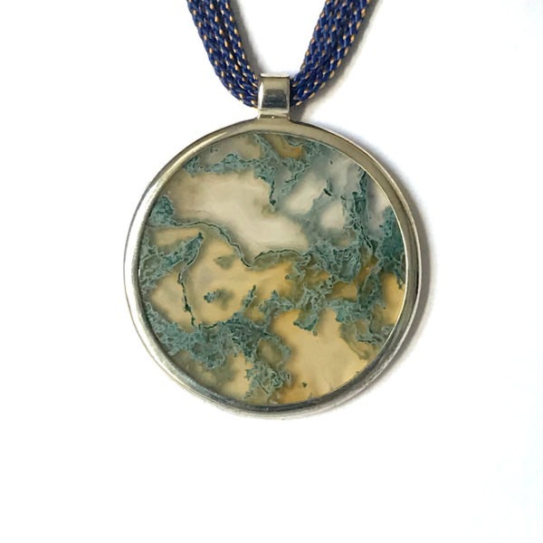 Pierre de Rêves, pendentifs argent premier titre (925/1000) et Agates mousses. – Image 9