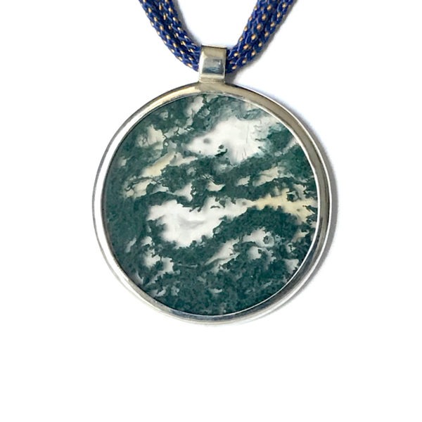 Pierre de Rêves, pendentifs argent premier titre (925/1000) et Agates mousses. – Image 13