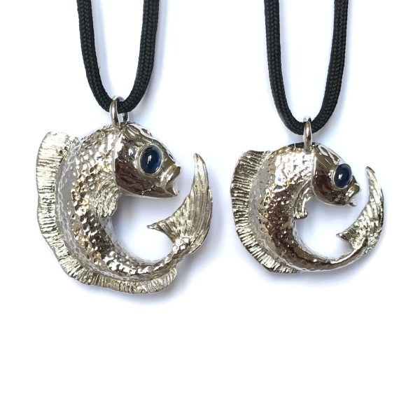 Collier pendentif poisson argent et saphir – Image 8