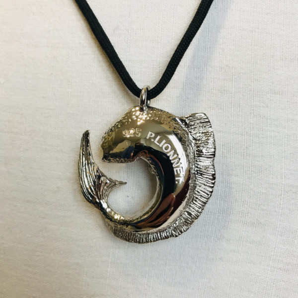Collier pendentif poisson argent et saphir – Image 13